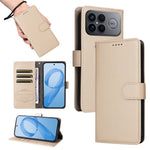 For Xiaomi Redmi K90 Pro Max 5G / Poco F8 Ultra Case RFID Blocking 3 Card Slots PU Leather Phone Cover with Wrist Strap