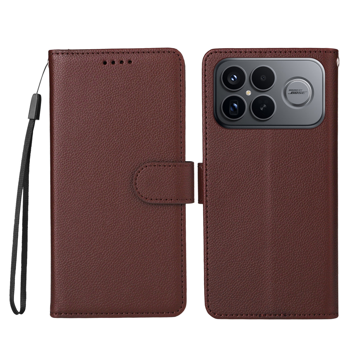 For Xiaomi Redmi K90 Pro Max 5G / Poco F8 Ultra Case RFID Blocking 3 Card Slots PU Leather Phone Cover with Wrist Strap