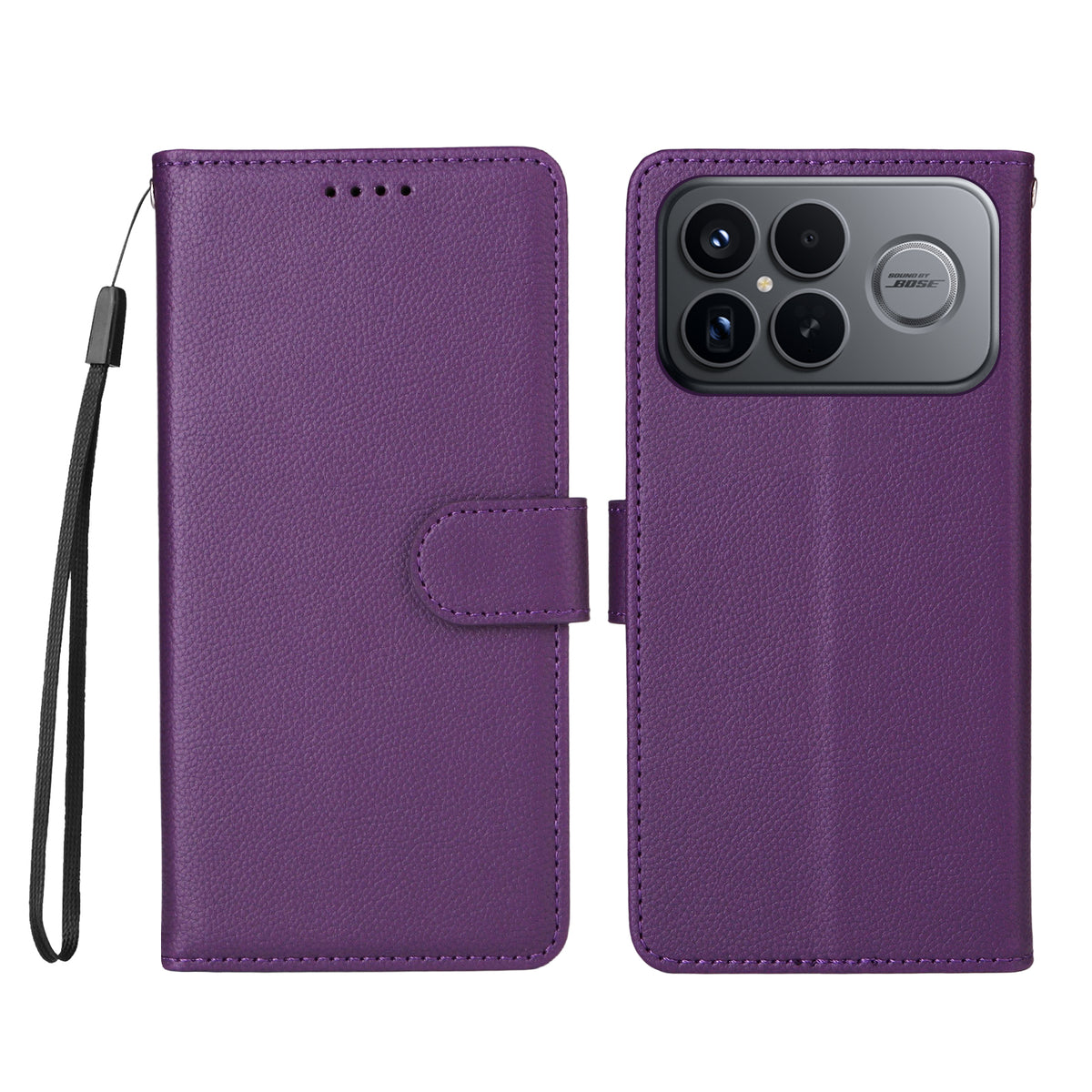 For Xiaomi Redmi K90 Pro Max 5G / Poco F8 Ultra Case RFID Blocking 3 Card Slots PU Leather Phone Cover with Wrist Strap
