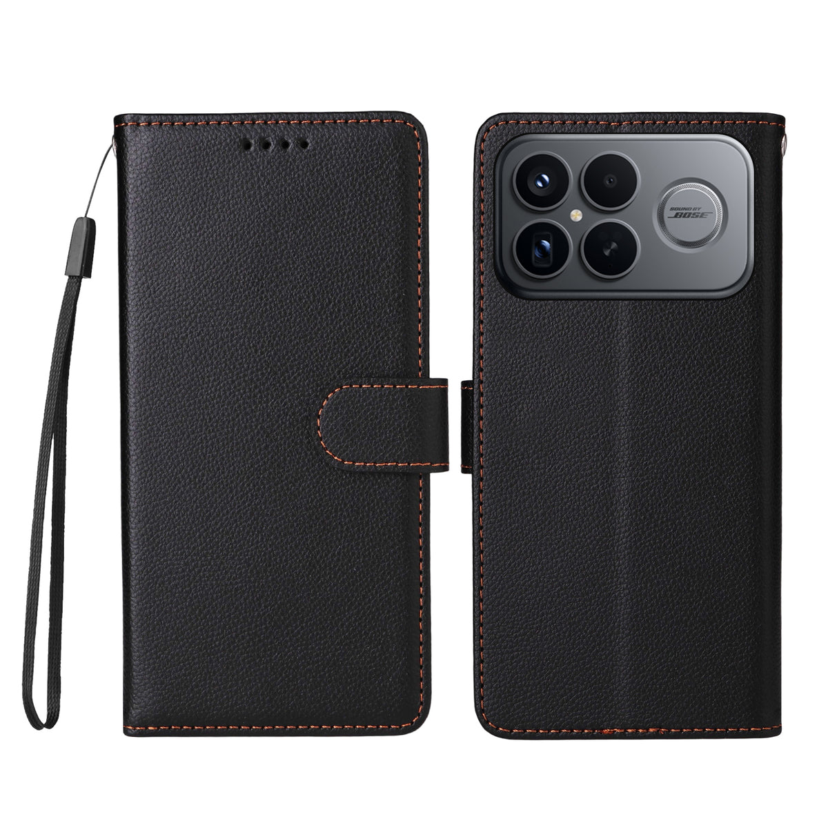 For Xiaomi Redmi K90 Pro Max 5G / Poco F8 Ultra Case RFID Blocking 3 Card Slots PU Leather Phone Cover with Wrist Strap