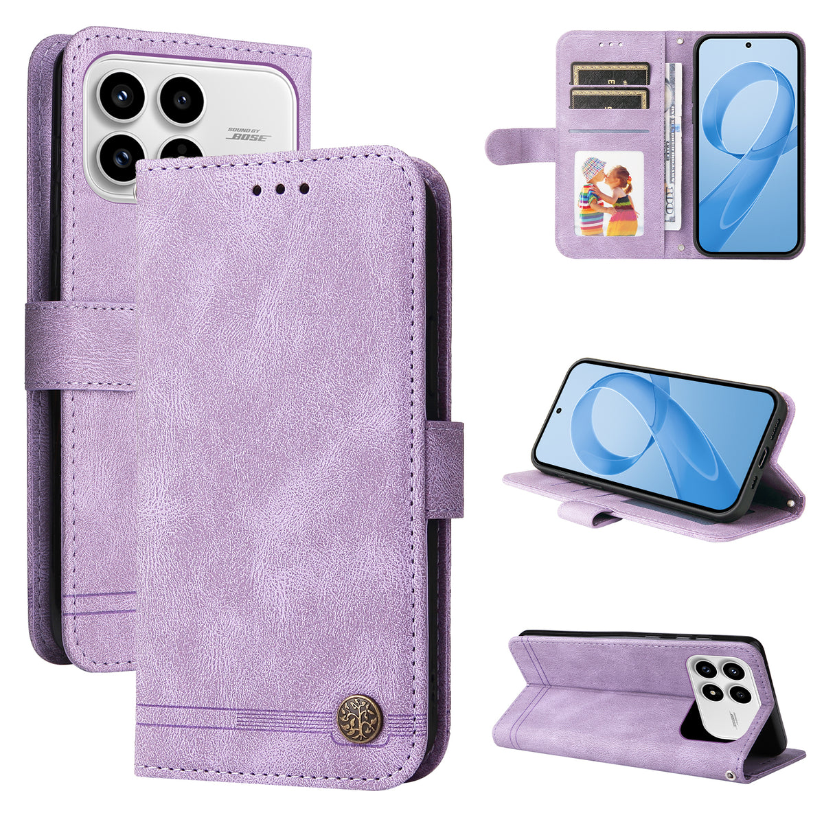 For Xiaomi Redmi K90 5G / Poco F8 Pro 5G Leather Wallet Cases Skin Touch Phone Cover Stand with Strap