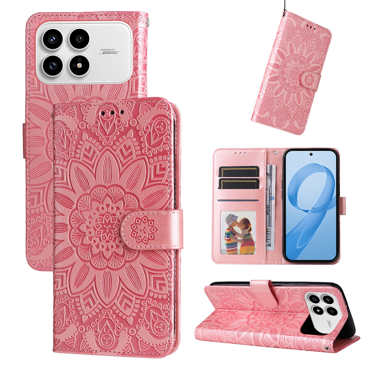 For Xiaomi Redmi K90 5G / Poco F8 Pro 5G Case Sunflower Imprint Leather Wallet Phone Cover