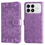 For Xiaomi Redmi K90 5G / Poco F8 Pro 5G Case Sunflower Imprint Leather Wallet Phone Cover