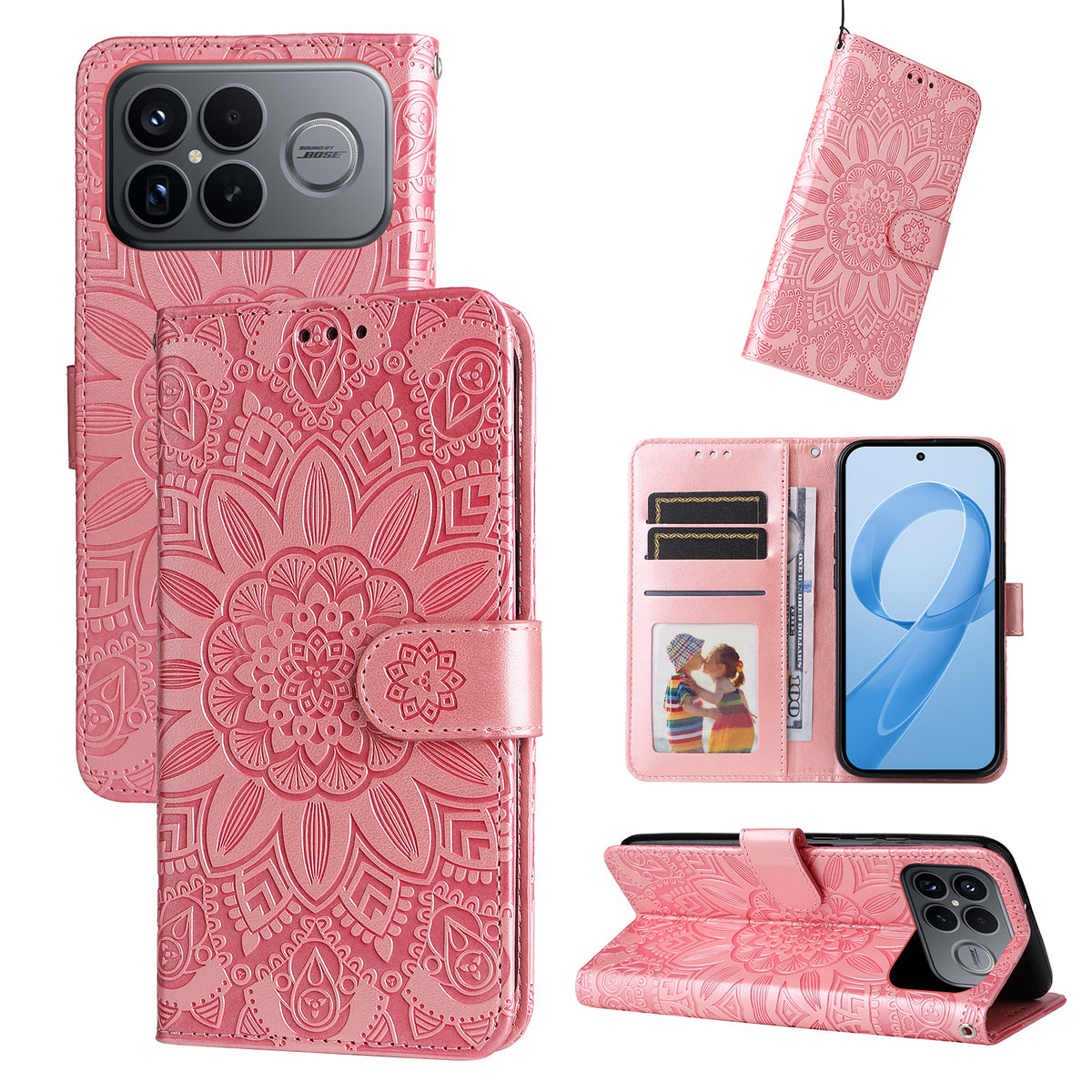 For Xiaomi Redmi K90 Pro Max 5G / Poco F8 Ultra Case Sunflower Imprint Leather Wallet Phone Cover