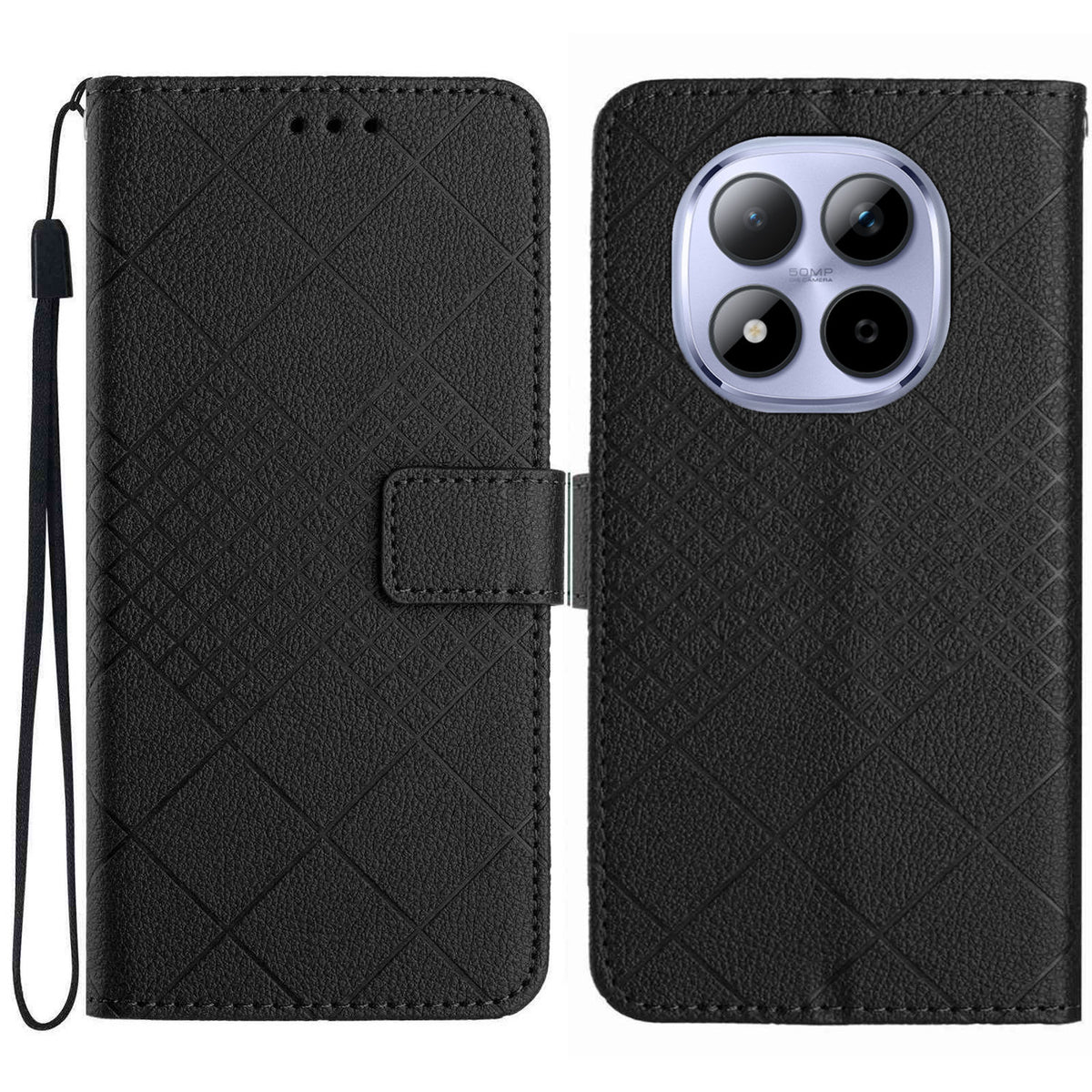 For Xiaomi Poco M8 Pro 5G / Redmi Note 15 Pro+ 5G (Global) Case Wallet Imprint PU Leather Flip Folio Phone Cover