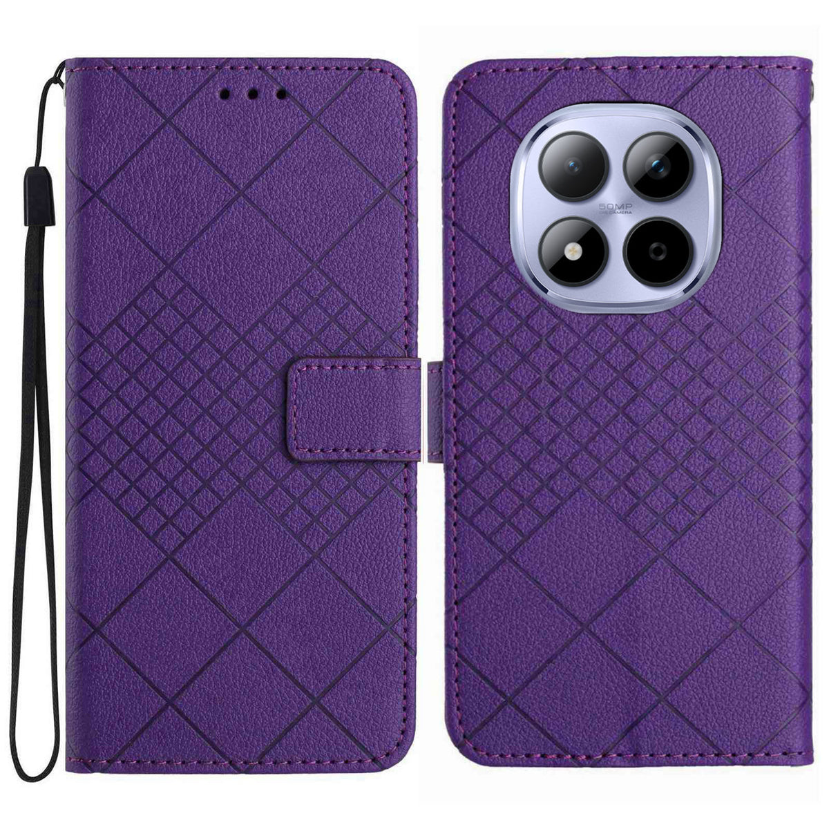 For Xiaomi Poco M8 Pro 5G / Redmi Note 15 Pro+ 5G (Global) Case Wallet Imprint PU Leather Flip Folio Phone Cover