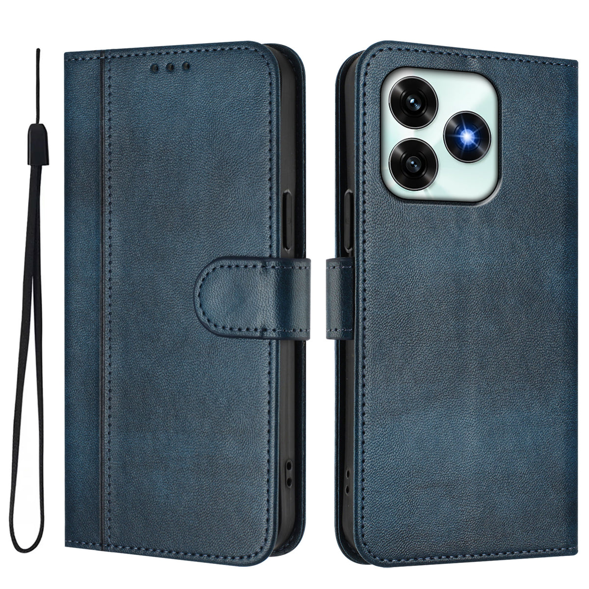 For Honor X5c 4G / Honor X5c Plus 4G Cases Wallet Stand Retro Texture Leather Phone Cover with Lanyard