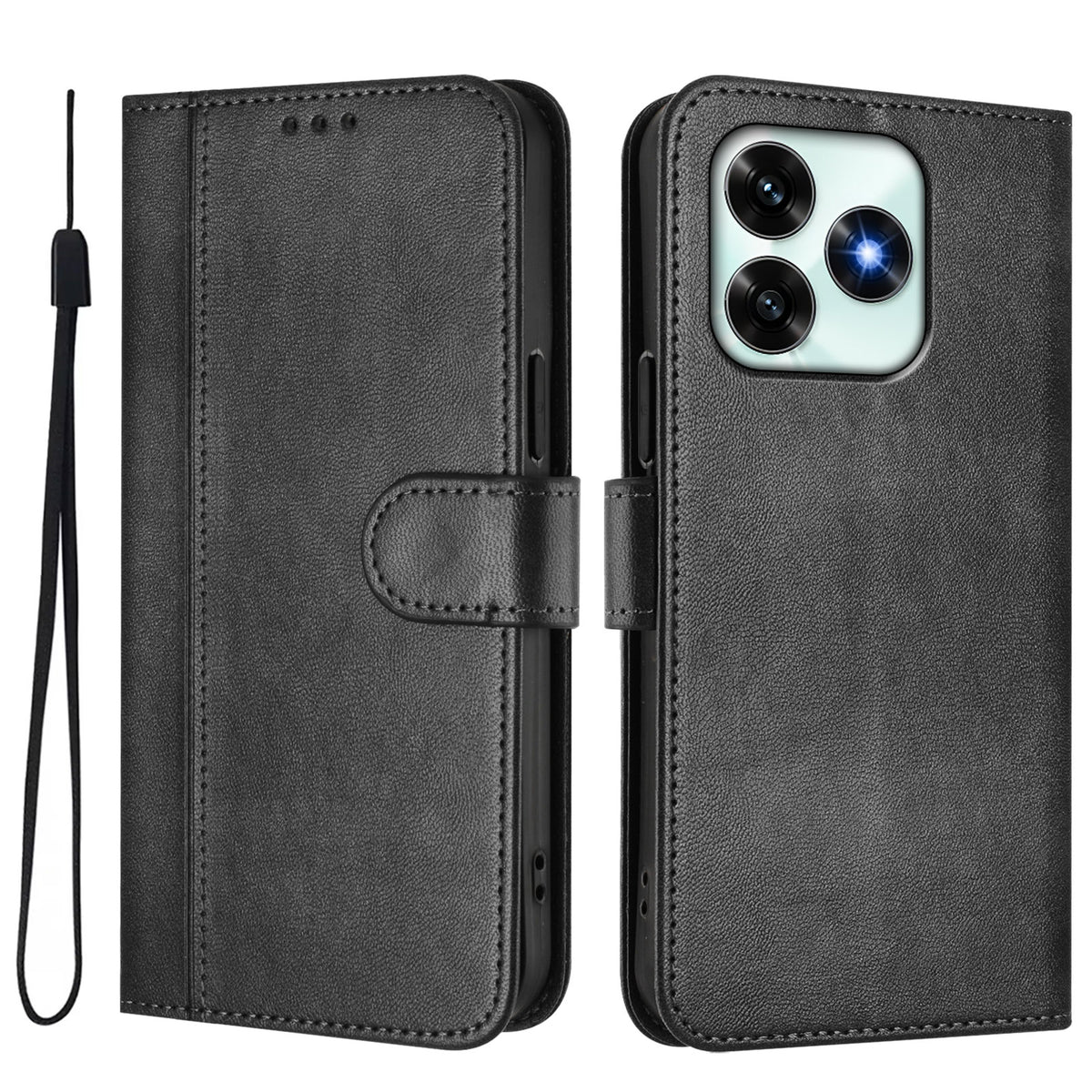 For Honor X5c 4G / Honor X5c Plus 4G Cases Wallet Stand Retro Texture Leather Phone Cover with Lanyard
