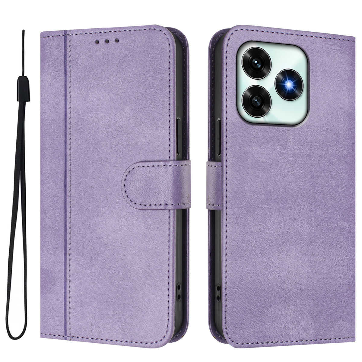For Honor X5c 4G / Honor X5c Plus 4G Cases Wallet Stand Retro Texture Leather Phone Cover with Lanyard