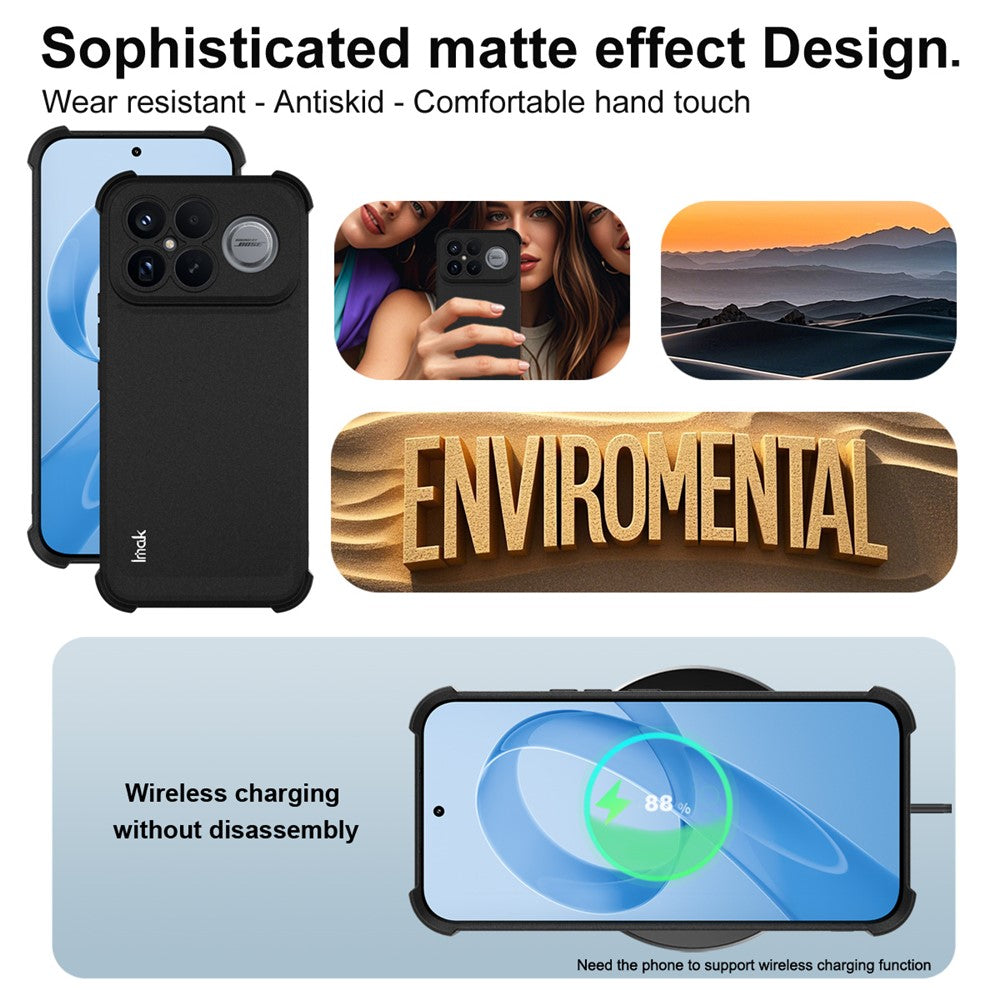 IMAK För Xiaomi Poco F8 Ultra / Redmi K90 Pro Max 5G Skal TPU mobilskydd Airbag Stötsäkert Skydd