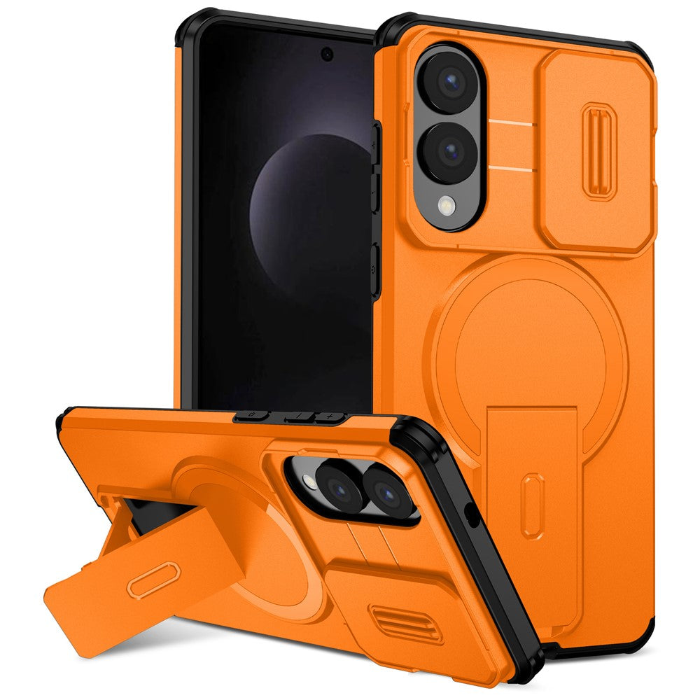 For Samsung Galaxy S25 Edge Magnetic Case Kickstand Camera Slider PC + TPU Phone Cover