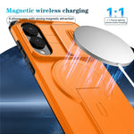 For Samsung Galaxy S25 Edge Magnetic Case Kickstand Camera Slider PC + TPU Phone Cover