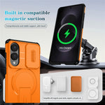 For Samsung Galaxy S25 Edge Magnetic Case Kickstand Camera Slider PC + TPU Phone Cover