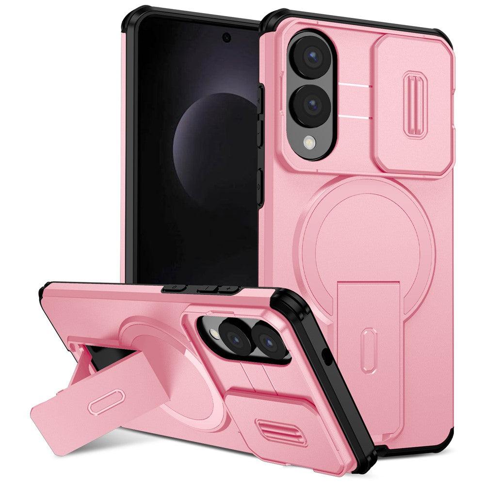 Samsung Galaxy S25 Edge Magnetiskt Skal Stativ Kamera Slider PC + TPU mobilskal