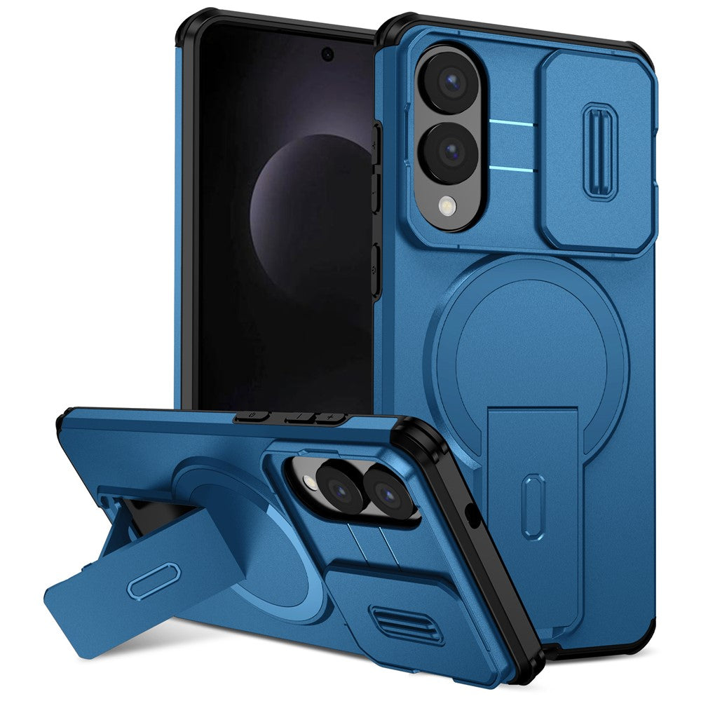 For Samsung Galaxy S25 Edge Magnetic Case Kickstand Camera Slider PC + TPU Phone Cover