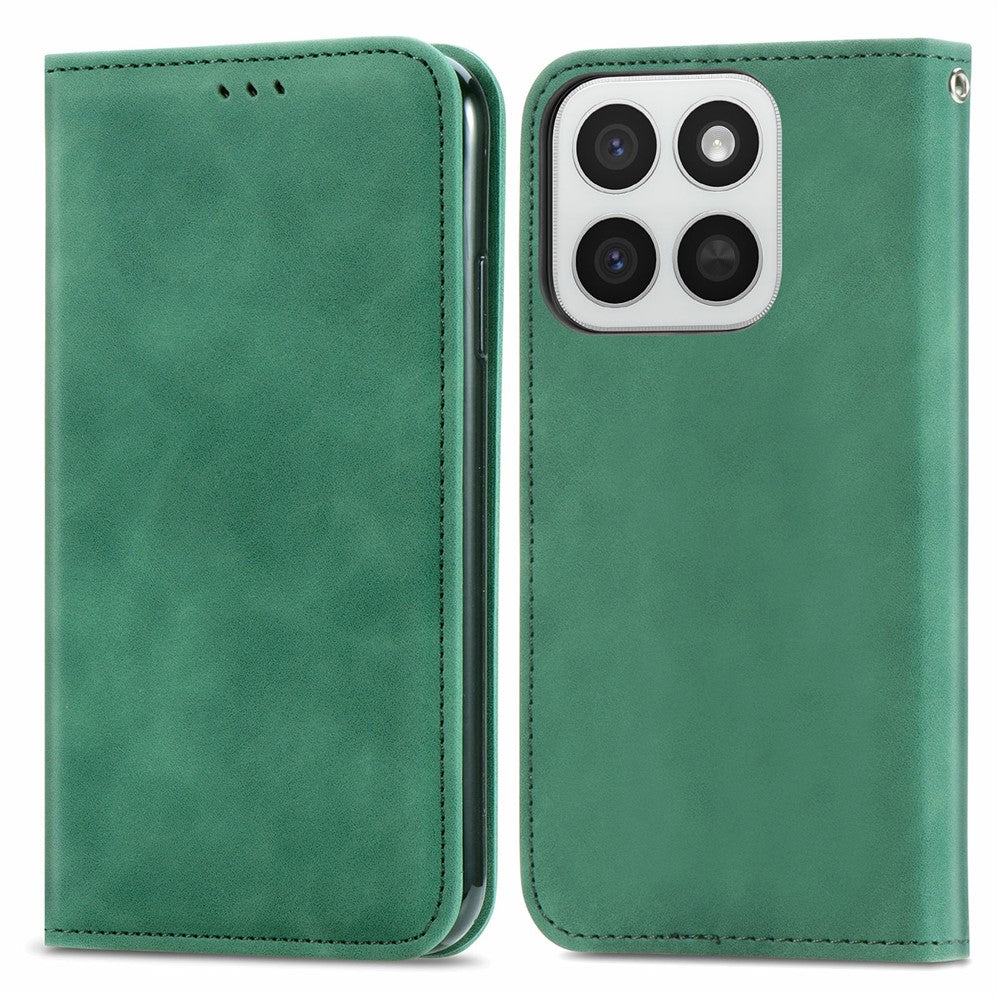 Lædercover til Honor 400 Smart 5G / 400 Smart 4G / X7d 4G / X7d 5G med kortholder magnetisk absorberende telefoncover
