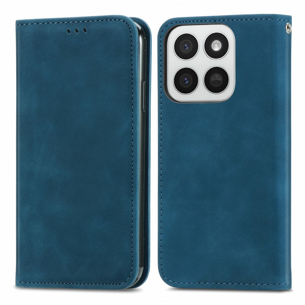 Lædercover til Honor 400 Smart 5G / 400 Smart 4G / X7d 4G / X7d 5G med kortholder magnetisk absorberende telefoncover