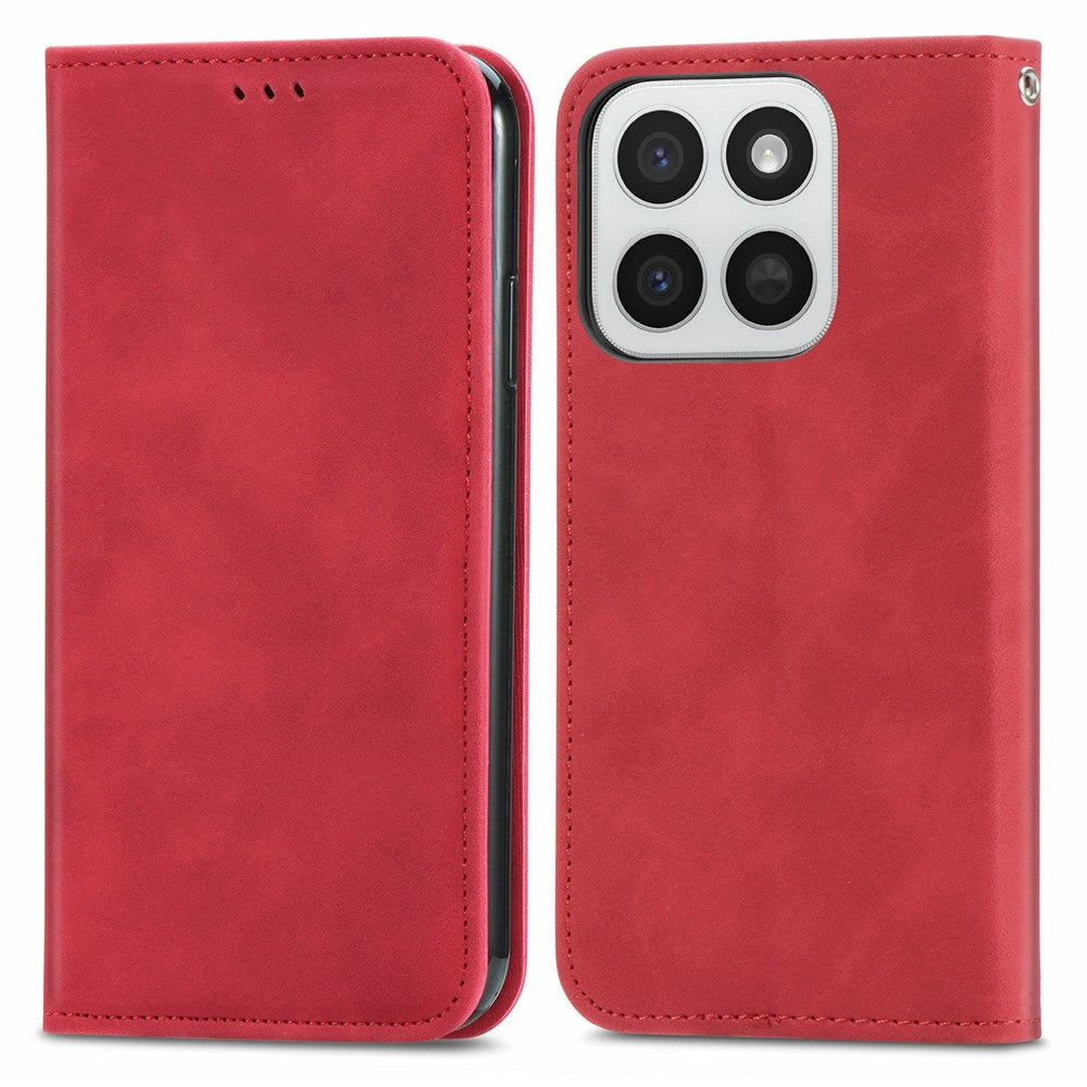 Lædercover til Honor 400 Smart 5G / 400 Smart 4G / X7d 4G / X7d 5G med kortholder magnetisk absorberende telefoncover