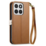 Stand Case for Honor 400 Smart 5G  /  400 Smart 4G  /  X7d 4G  /  X7d 5G Leaf Shape Magnetic Clasp Leather Phone Cover with Hand Strap