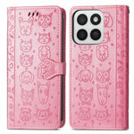 Phone Case for Honor 400 Smart 5G  /  400 Smart 4G  /  X7d 4G  /  X7d 5G Flip Wallet Leather Phone Cover with Cute Cat Dog Pattern