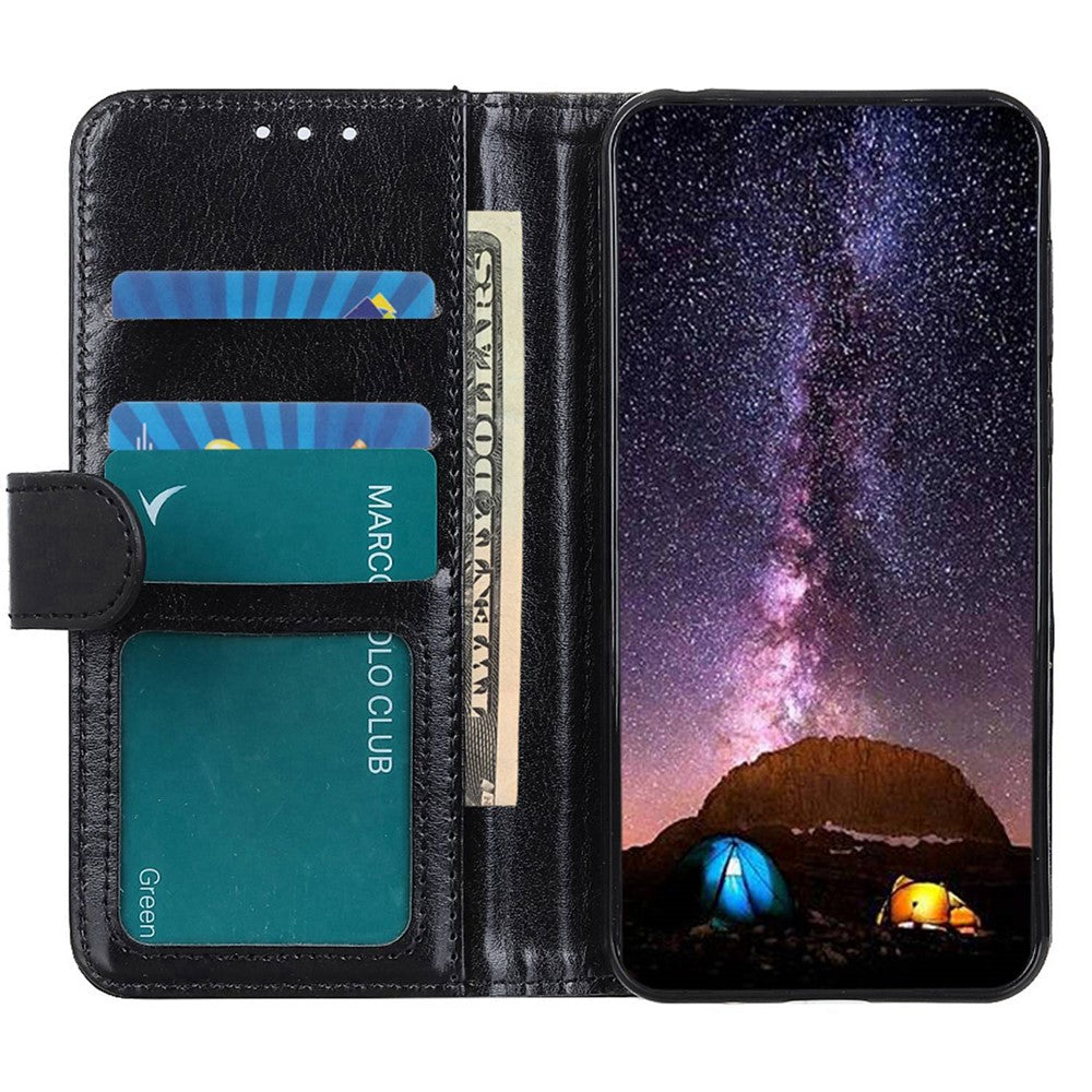 For Xiaomi Redmi Note 12 Pro 5G Crazy Horse Texture PU Leather Magnetic Clasp Cell Phone Cover with Wallet Stand