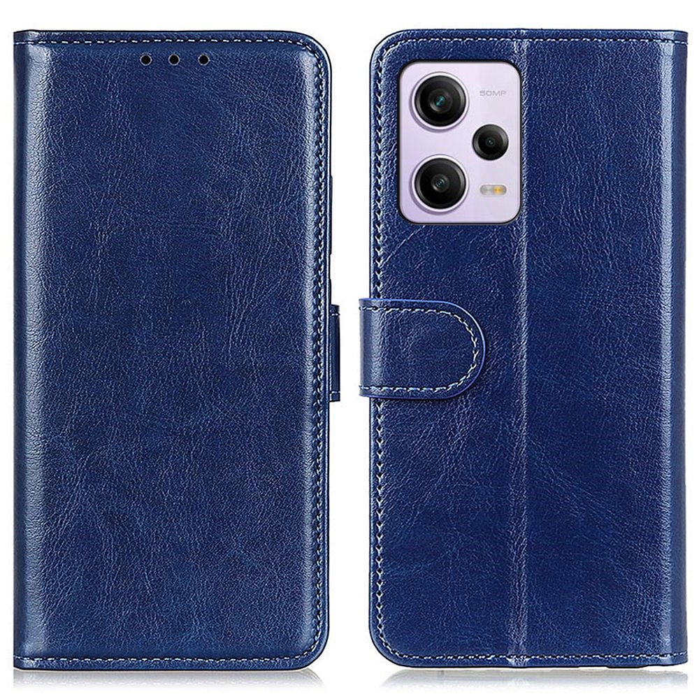 For Xiaomi Redmi Note 12 Pro 5G Crazy Horse Texture PU Leather Magnetic Clasp Cell Phone Cover with Wallet Stand