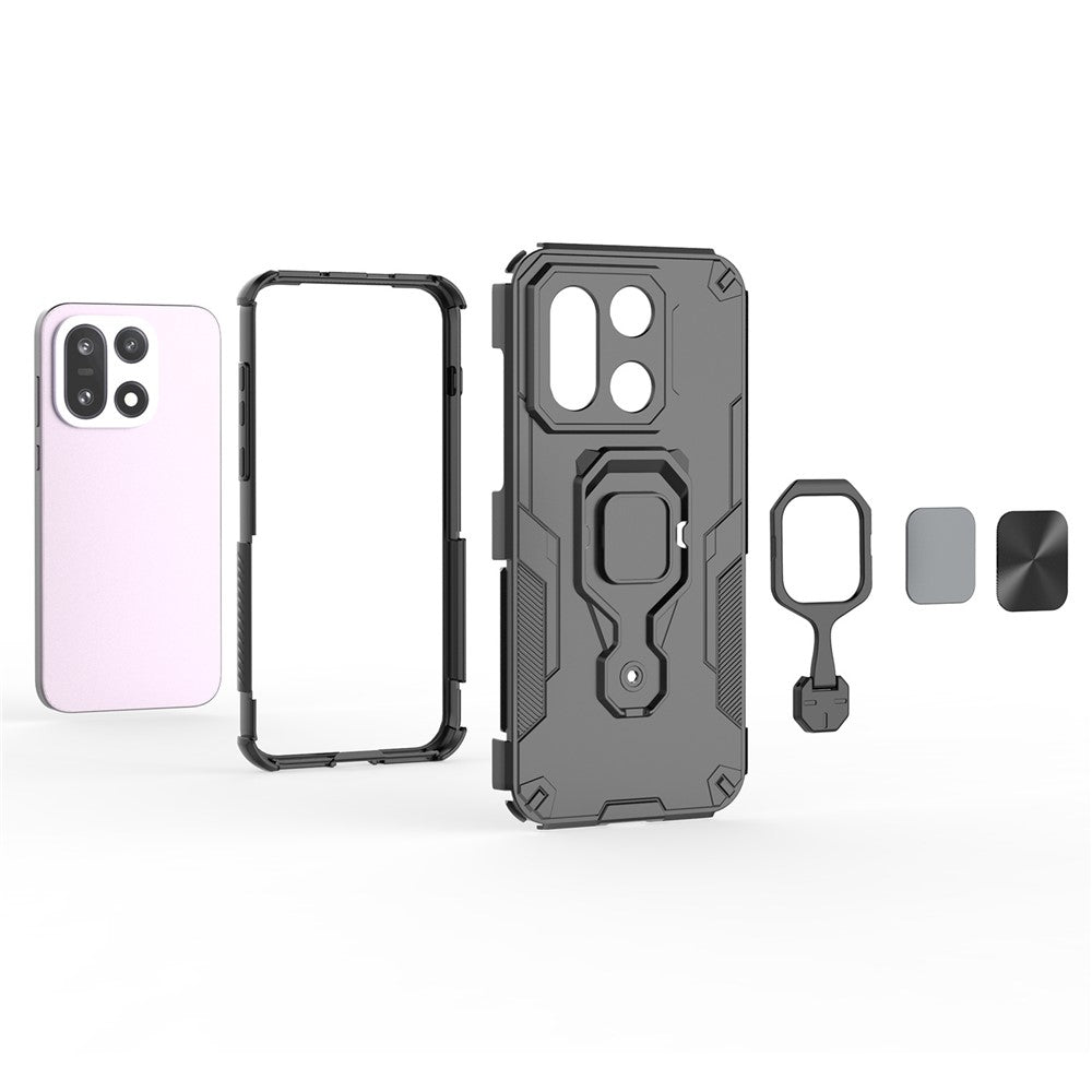 For OnePlus 15 5G Case Rotatable Ring Kickstand PC + TPU Shockproof Phone Cover