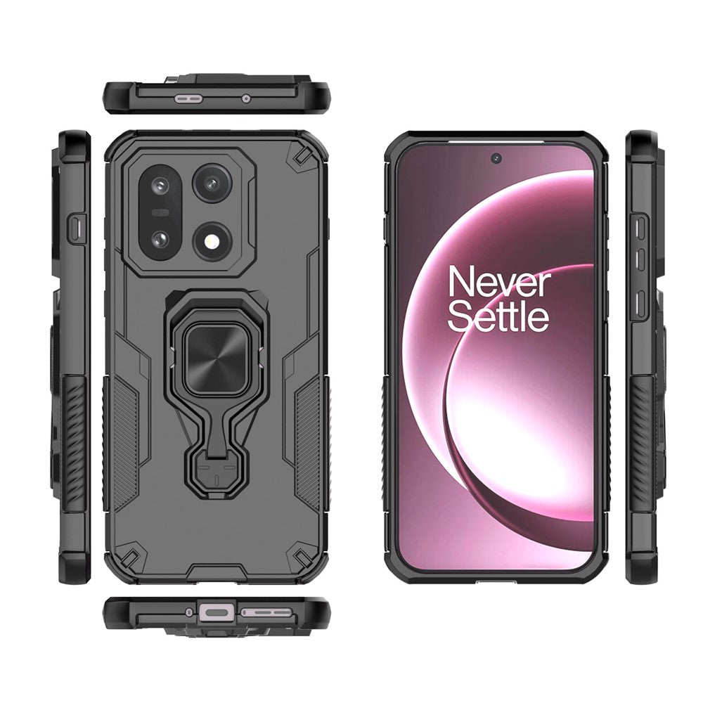 For OnePlus 15 5G Case Rotatable Ring Kickstand PC + TPU Shockproof Phone Cover