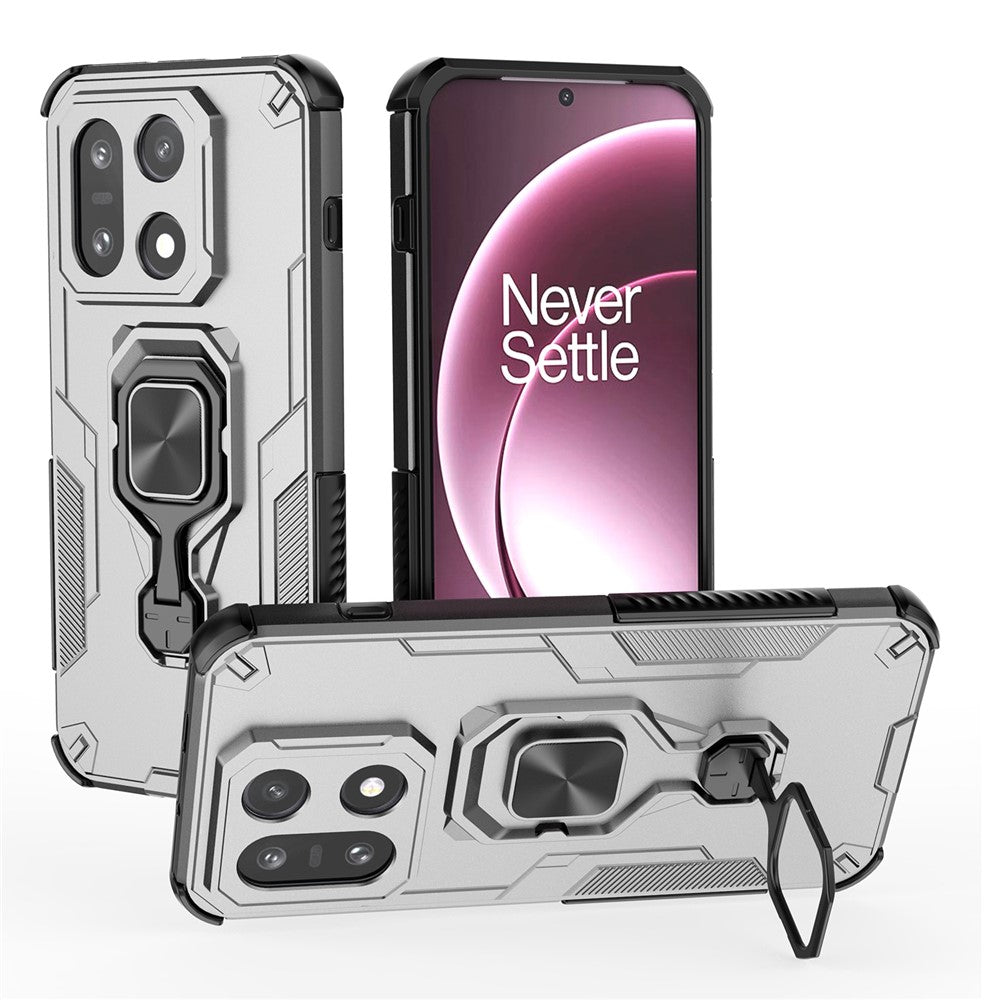 For OnePlus 15 5G Case Rotatable Ring Kickstand PC + TPU Shockproof Phone Cover