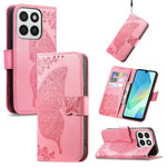 Phone Case for Honor 400 Smart 5G  /  400 Smart 4G  /  X7d 4G  /  X7d 5G with Strap Butterfly Pattern PU Leather Wallet Phone Cover