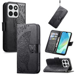 Telefoncover til Honor 400 Smart 5G / 400 Smart 4G / X7d 4G / X7d 5G med rem og sommerfuglemønster i PU-læder tegnebogs-telefoncover