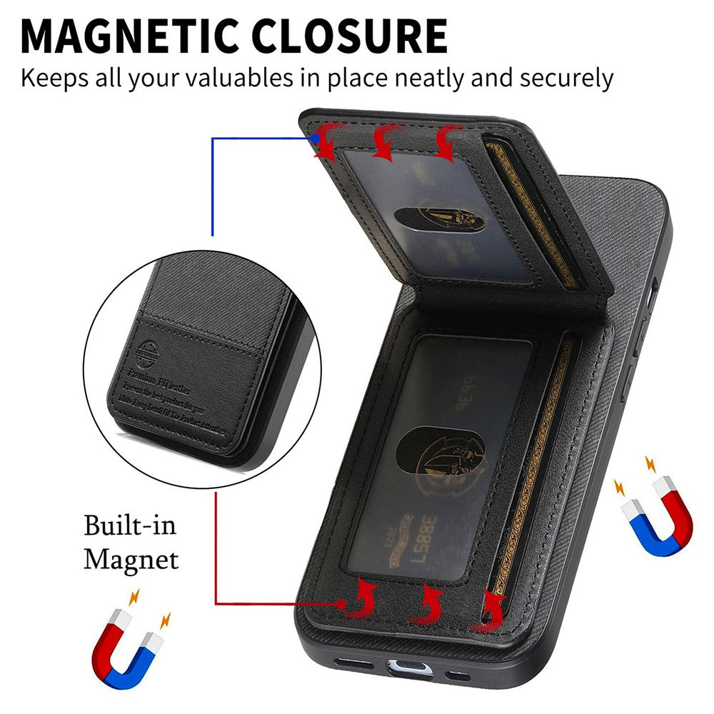 Phone Case for Honor 400 Smart 5G / 400 Smart 4G / X7d 4G / X7d 5G Cloth Texture Leather + PC + TPU RFID Blocking Phone Cover with Card Holder