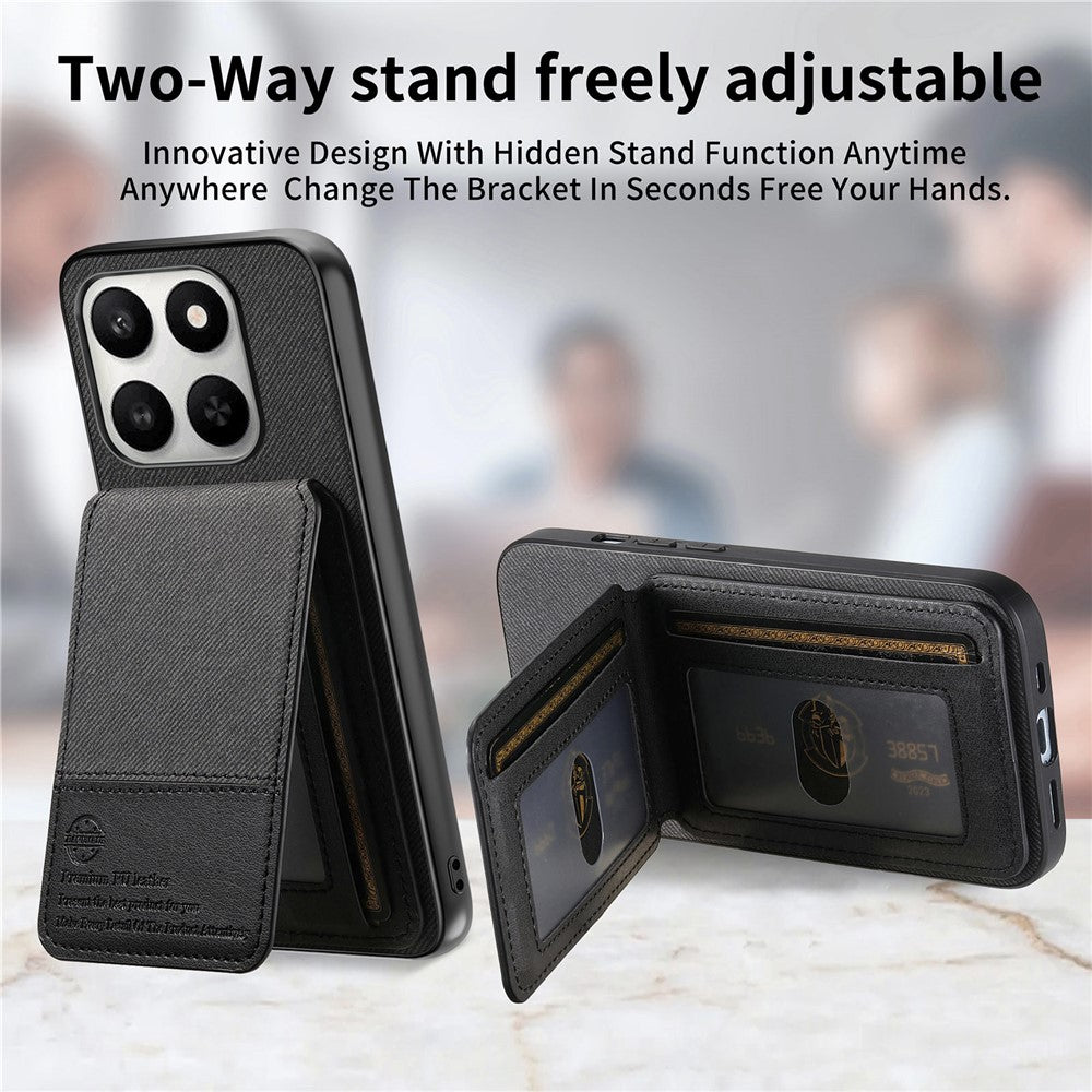 Phone Case for Honor 400 Smart 5G / 400 Smart 4G / X7d 4G / X7d 5G Cloth Texture Leather + PC + TPU RFID Blocking Phone Cover with Card Holder