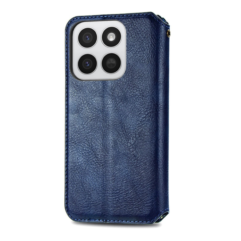 Phone Case for Honor 400 Smart 5G / 400 Smart 4G / X7d 4G / X7d 5G Rhombus Imprint PU Leather Wallet Phone Cover