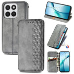 Phone Case for Honor 400 Smart 5G / 400 Smart 4G / X7d 4G / X7d 5G Rhombus Imprint PU Leather Wallet Phone Cover
