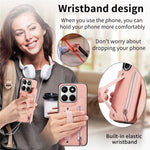 Phone Case for Honor 400 Smart 5G / 400 Smart 4G / X7d 4G / X7d 5G RFID Blocking Card Holder Jeans Cloth Texture Leather Back Cover with Elastic Wristband