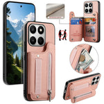 Phone Case for Honor 400 Smart 5G / 400 Smart 4G / X7d 4G / X7d 5G RFID Blocking Card Holder Jeans Cloth Texture Leather Back Cover with Elastic Wristband