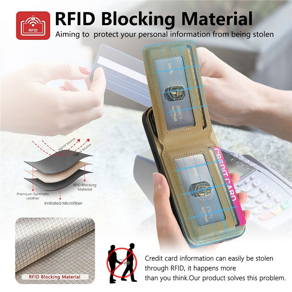 For Oppo Find X9 Pro 5G Case Cloth Texture Leather + PC + TPU RFID Blocking Phone Cover with Card Holder