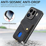 For Oppo Find X9 Pro 5G Case with Card Holder Kickstand Leather Phone Back Cover