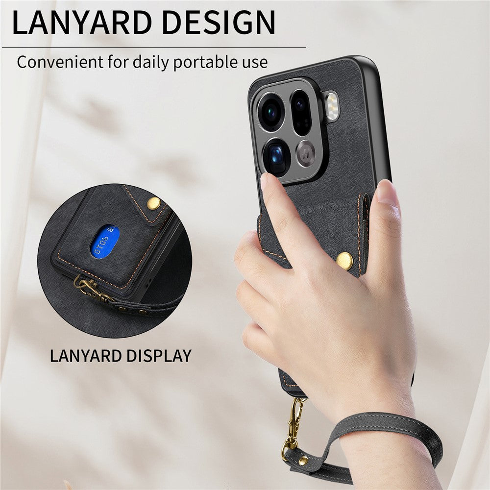 For Oppo Find X9 Pro 5G Case with Card Holder Kickstand Leather Phone Back Cover