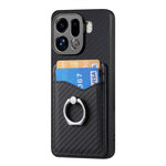 For Oppo Find X9 Pro 5G Case PU Leather Coated PC+TPU Phone Cover with Ring Holder Card Slots