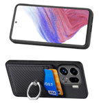 For Oppo Find X9 Pro 5G Case PU Leather Coated PC+TPU Phone Cover with Ring Holder Card Slots