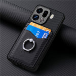 For Oppo Find X9 Pro 5G Case PU Leather Coated PC+TPU Phone Cover with Ring Holder Card Slots