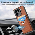 For Oppo Find X9 Pro 5G Case PU Leather Coated PC+TPU Phone Cover with Ring Holder Card Slots