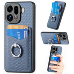 For Oppo Find X9 Pro 5G Case PU Leather Coated PC+TPU Phone Cover with Ring Holder Card Slots