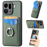 For Oppo Find X9 Pro 5G Case PU Leather Coated PC+TPU Phone Cover with Ring Holder Card Slots