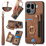 For Oppo Find X9 Pro 5G Retro PU Leather Case Phone Cover with RFID Blocking Card Holder   /   Ring Holder