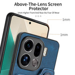 For Oppo Find X9 Pro 5G Retro PU Leather Case Phone Cover with RFID Blocking Card Holder   /   Ring Holder