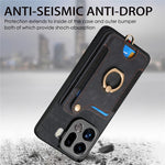 For Oppo Find X9 Pro 5G Retro PU Leather Case Phone Cover with RFID Blocking Card Holder   /   Ring Holder