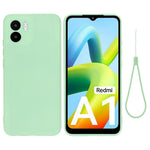 For Xiaomi Redmi A2 4G / A1 4G Soft Liquid Silicone Cell Phone Case Microfiber Lining Anti-Scratch Cover with Strap